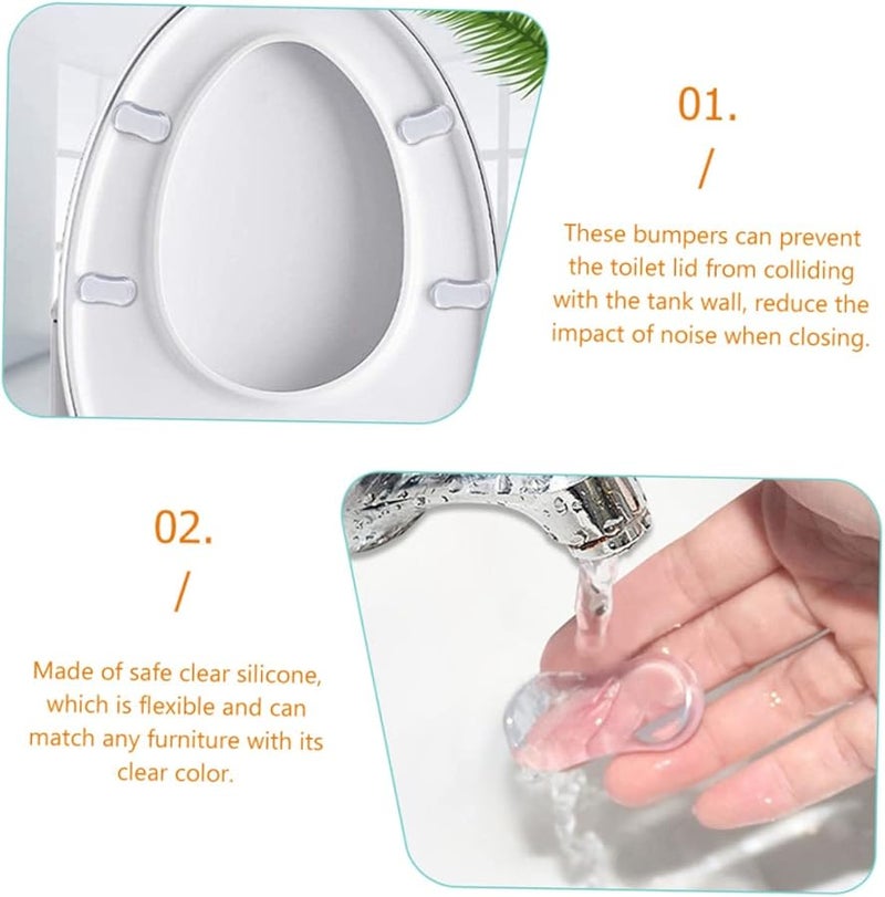 5Pcs Clear Flexible Toilet Seat Bumpers Pads Prevent Furniture Cabinets Doors Scratching - Image 5